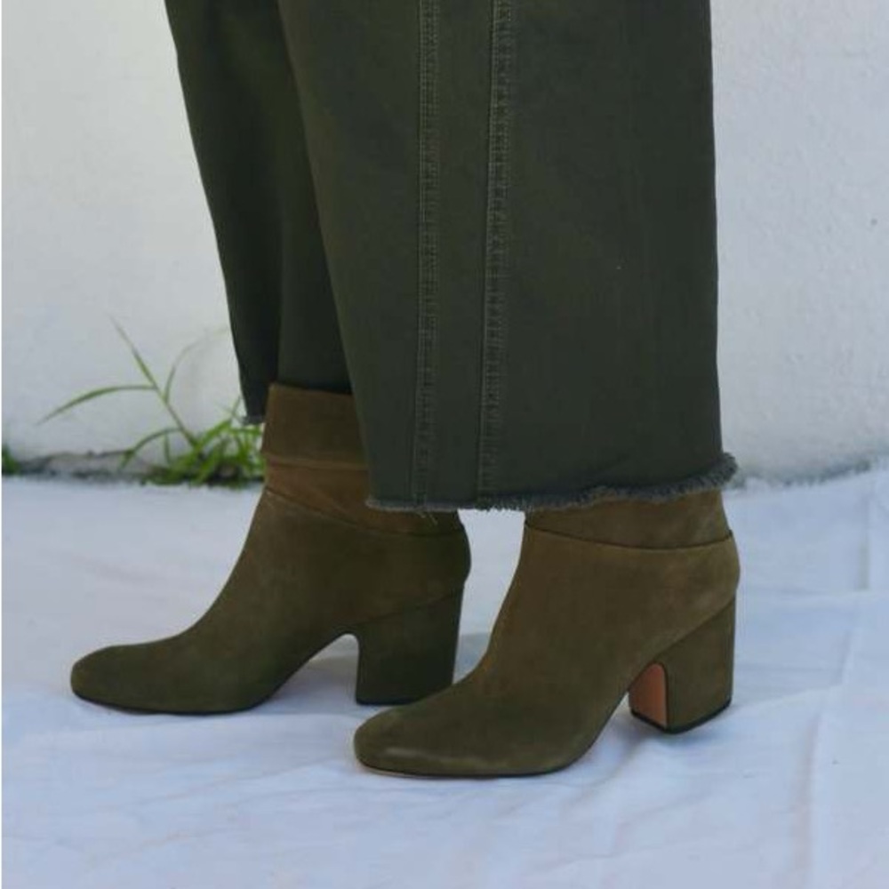 RACHEL COMEY Nas Suede Boots • Dark Green • Size 7 Mid Calf Sold Out $495